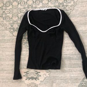 Reformation long sleeve corset top
